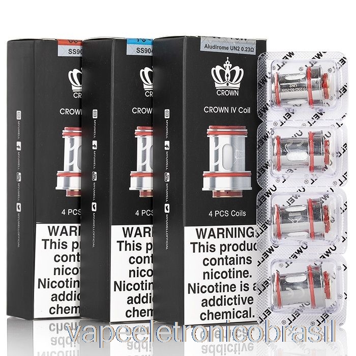 Vape Recarregável Uwell Coroa 4 Bobinas De Substituição 0.4ohm Bobinas Duplas Ss904l